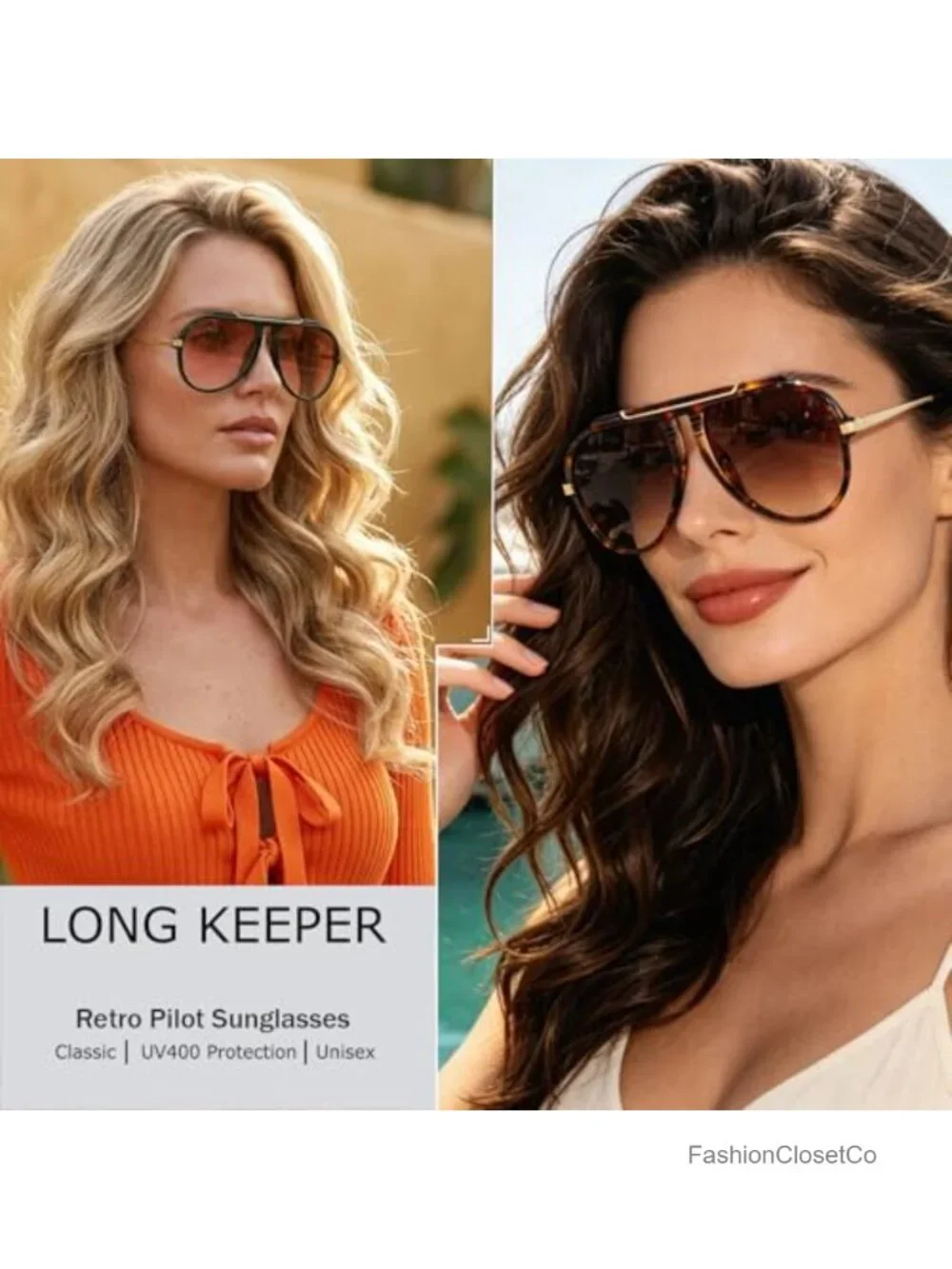 Oversized Retro Pilot Sunglasses for Men Women UV400 Driving Glasses